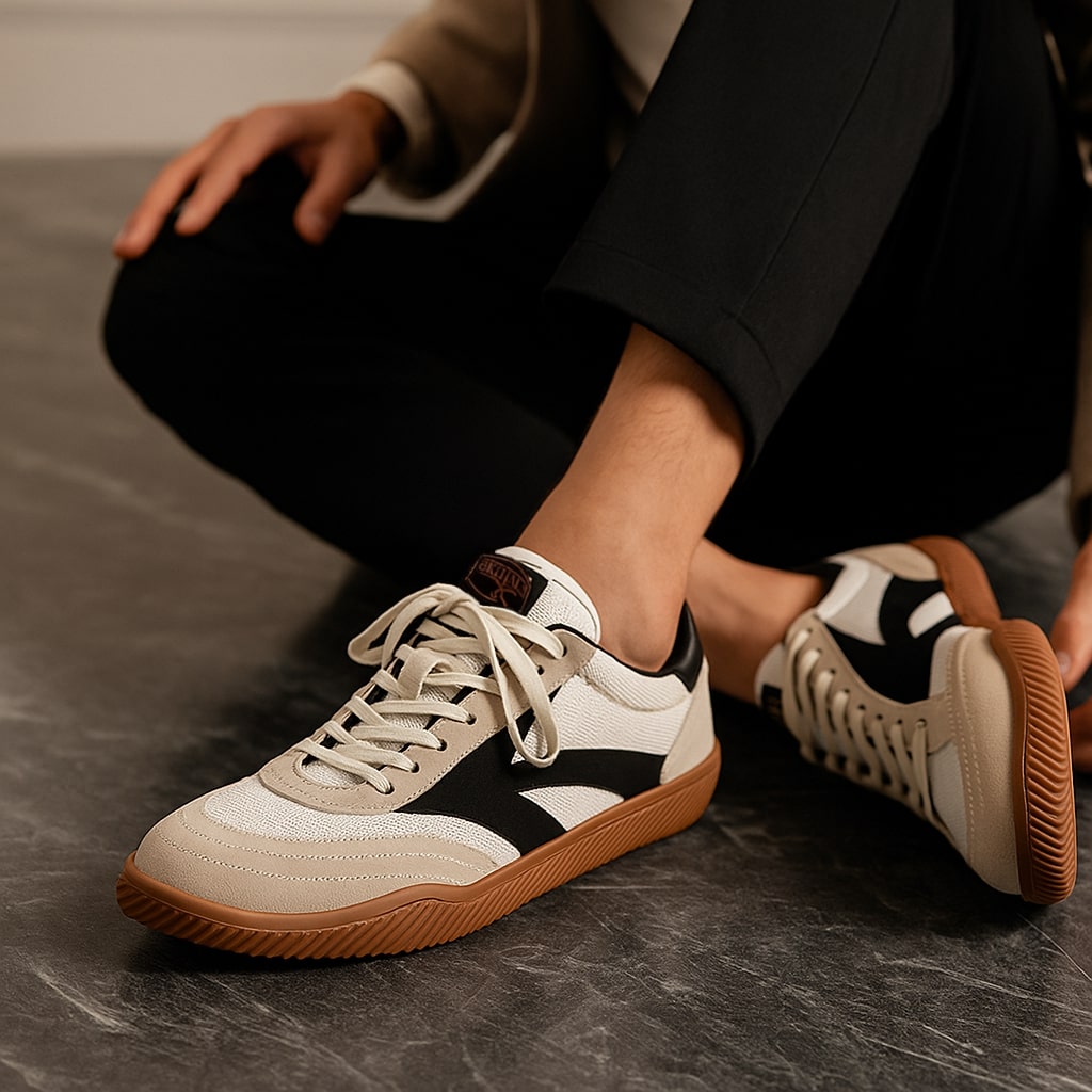 Sandro Leather-Trim Sneaker